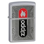Zippo Black/Red Chrome Emblem